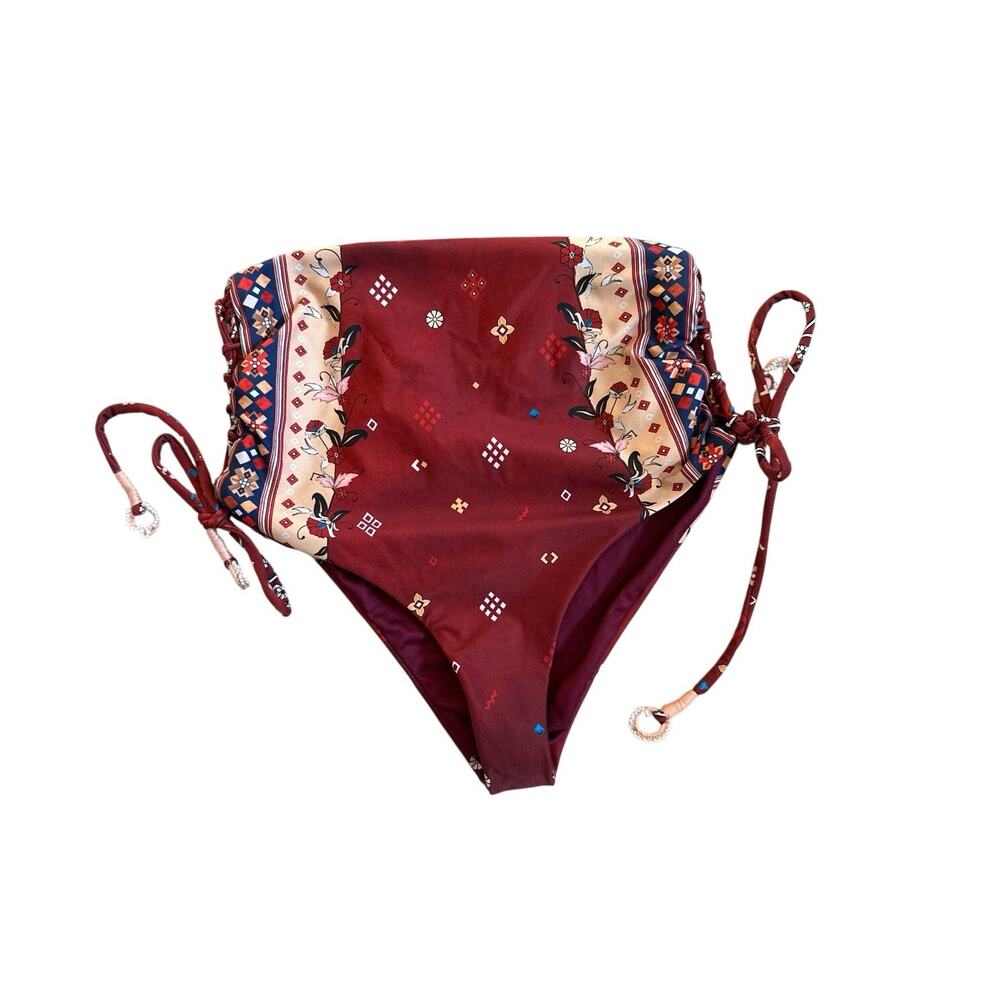 Agua Bendita High Waisted Brazilian Bikini Bottom, Sz xs/sm